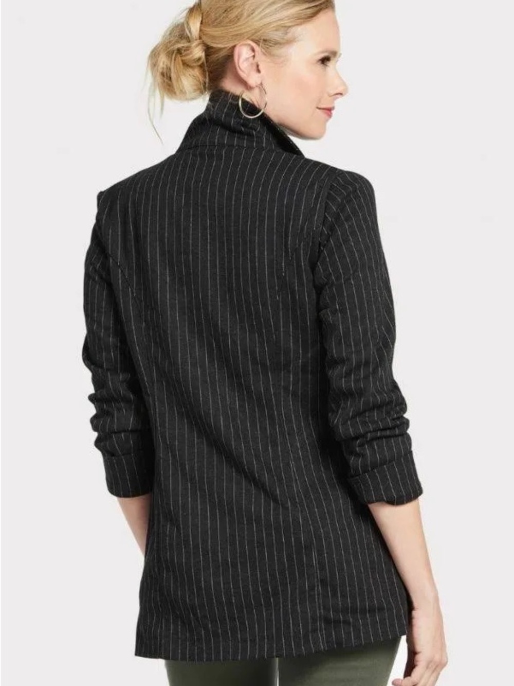 KUT From The Kloth Black Pinstripe Open Blazer size Medium - Picture 3 of 12